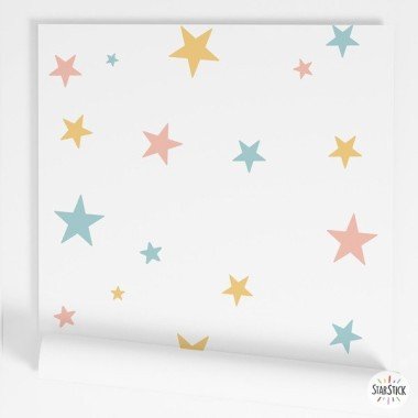 ¡Elige colores! Papel de pared personalizable - Estrellas