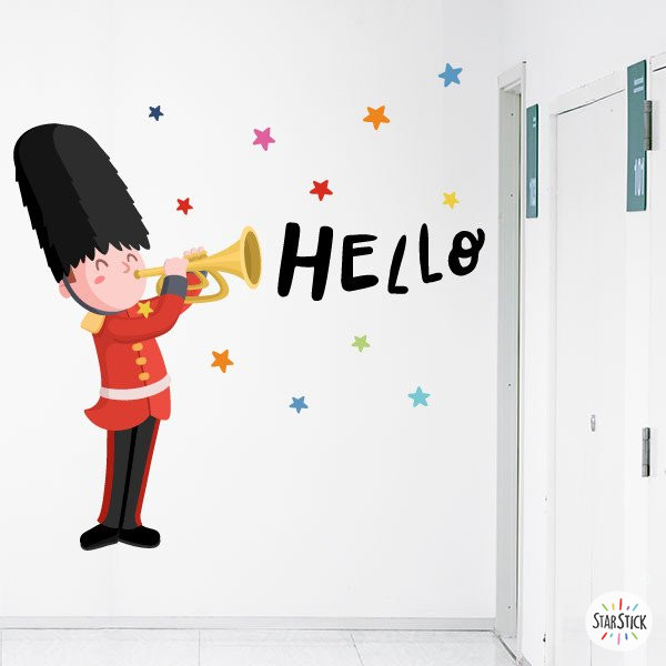 Trompetista. Guardia Real Inglesa. Vinilos para decorar aulas y academias de idiomas