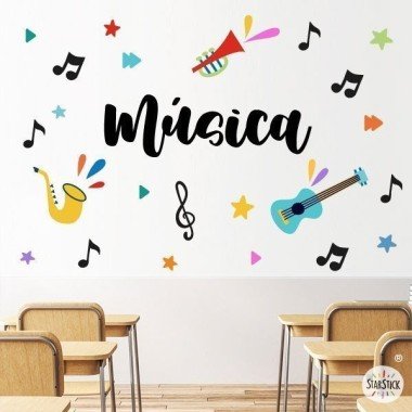 ¡Elige idioma! Decoración para aulas de música - Música con complementos