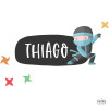 Ninja - Nom per portes. Vinil infantil - Decoració personalizada per a nens