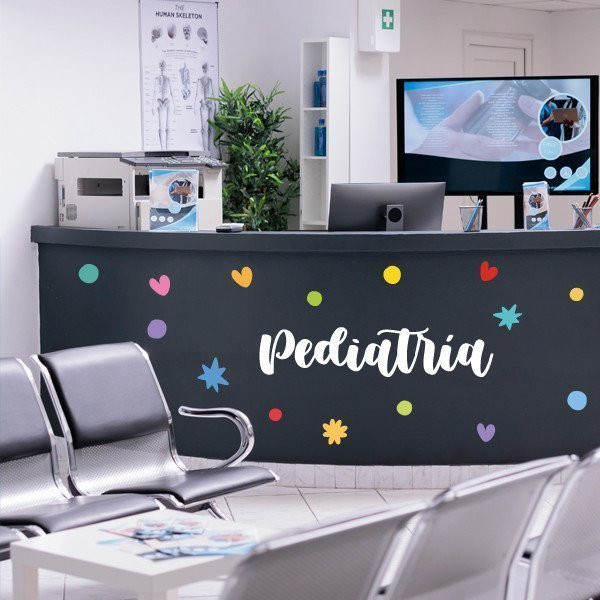 ¡Elige idioma! Decoración Pediatría - Vinilos decorativos para centros sanitarios, hospitales, pediatría y clínicas.