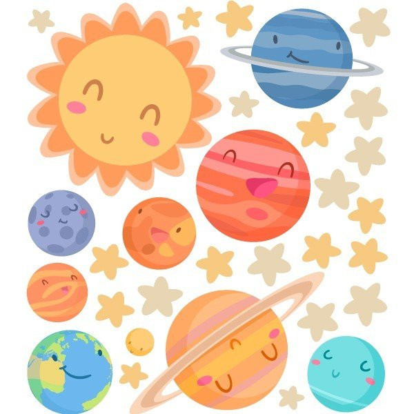 Children's vinyl Children's and baby vinyl Children's planets - Decorative vinyl