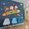 Decoració escoles i biblioteques - Llapis escolar amb nens i nenes - Vinils de paret per a col·legis