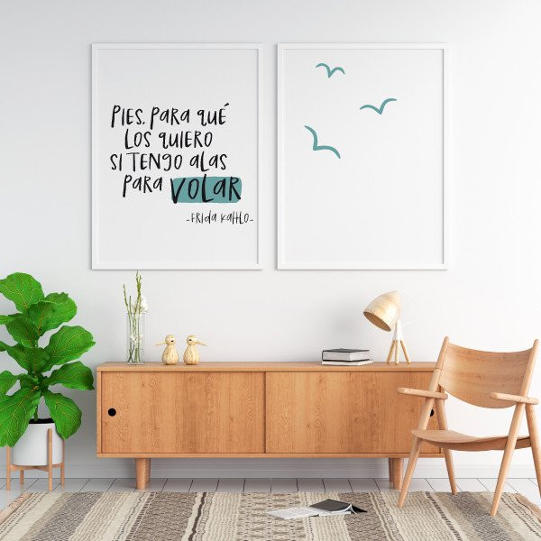 ¡Elige idioma! Pack de 2 láminas decorativas para el hogar - Pies, para qué los quiero...