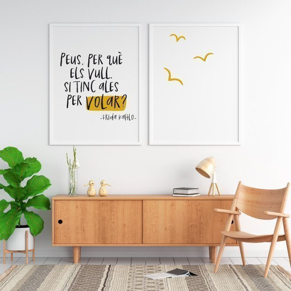 ¡Elige idioma! Pack de 2 láminas decorativas para el hogar - Pies, para qué los quiero...