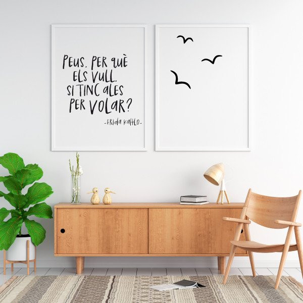 ¡Elige idioma! Pack de 2 láminas decorativas para el hogar - Pies, para qué los quiero...