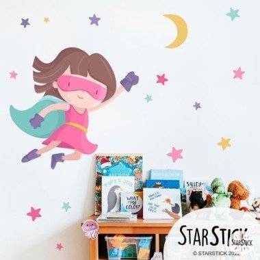 Children's stickers Superheroine girl - Decoration for girls