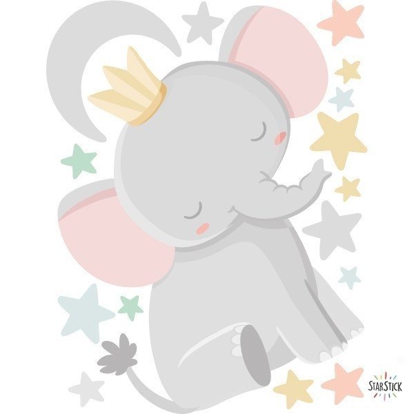 Vinils per a nadons - El petit rei elefant - Decoració habitació nadons