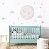 Lune pleine avec étoiles MINT ou ROSE - Stickers décoratifs pour bébé