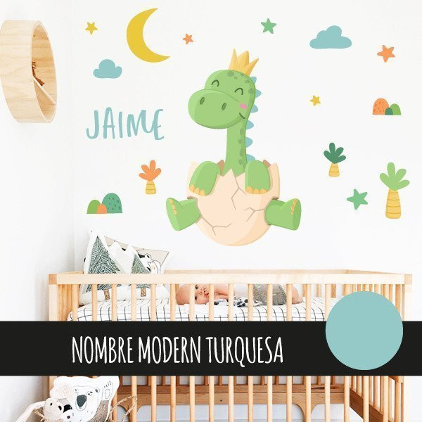 Vinilos decorativos para bebé - Bebé dinosaurio - Decoración habitaciones infantiles