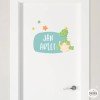 Children's sticker with name - Baby dinosaur - Personalized decoration for baby