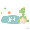 Children's sticker with name - Baby dinosaur - Personalized decoration for baby