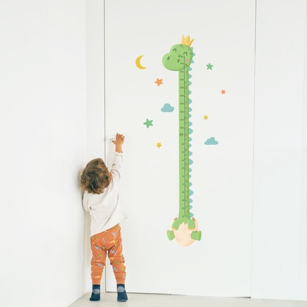 Sticker toise pour enfants - Bébé dinosaure - Décoration pour bébé