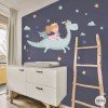 Vinils de paret per a nenes - Petita princesa i drac - Decoració infantil StarStick