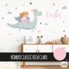 Vinils de paret per a nenes - Petita princesa i drac - Decoració infantil StarStick