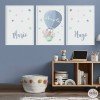 Pack de 3 peintures pour enfants - Animaux volant dans un ballon