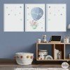 Pack de 3 peintures pour enfants - Animaux volant dans un ballon