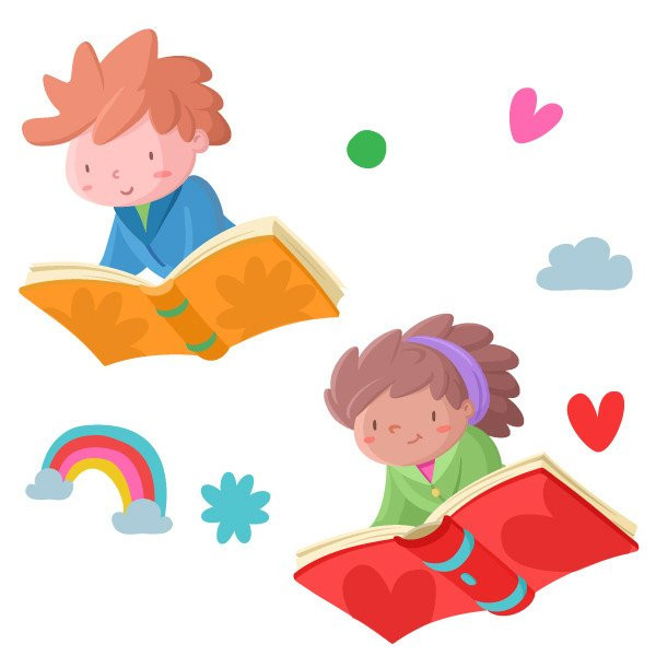 Children's stickers for schools and libraries - The magical world of reading