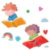 Children's stickers for schools and libraries - The magical world of reading
