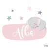 Éléphant sur la lune - Nom pour les portes - Vinyles pour enfants pour bébés