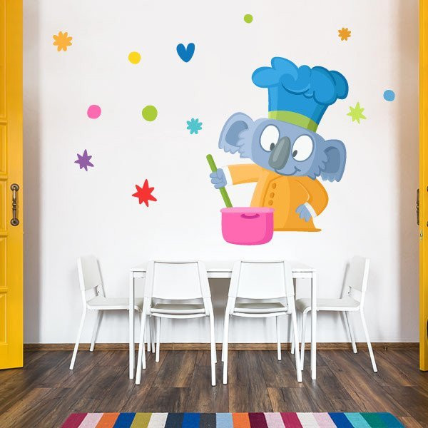 Decoration for school canteens - Cheff Koala - Decorative wall sticker with chef animals