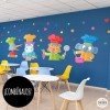 Decoration for school canteens - Cook hippopotamus - Decorative wall stickers