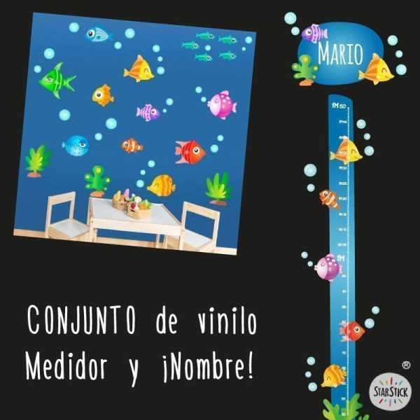 Medidor Peces tropicales - Vinilo medidor