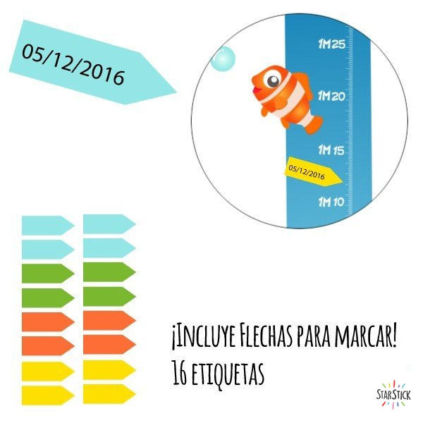 Medidor Peces tropicales - Vinilo medidor