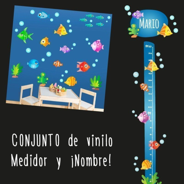 Tropical fish - Name for doors Children's wall sticker