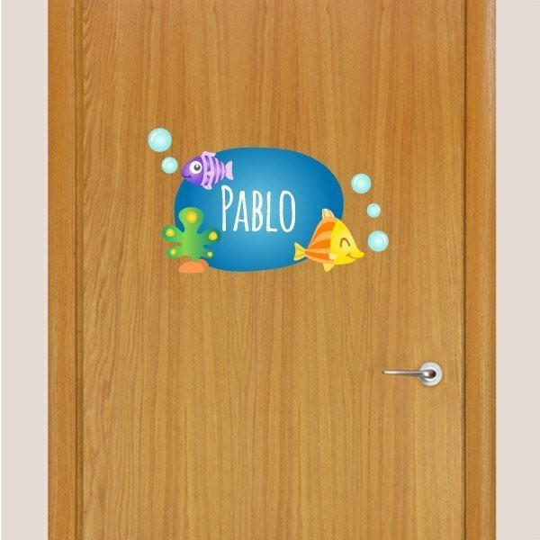 Tropical fish - Name for doors Children's wall sticker
