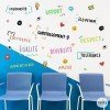 Murale avec mots de motivation et de valeurs - Stickers pédagogiques pour centres publics