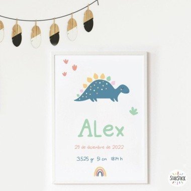Personalized painting for babies - Blue Dinosaur model