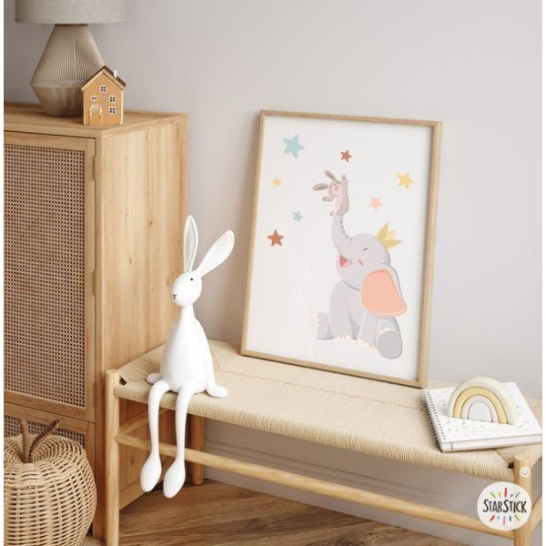 Làmina decorativa - Animals tocant la lluna
