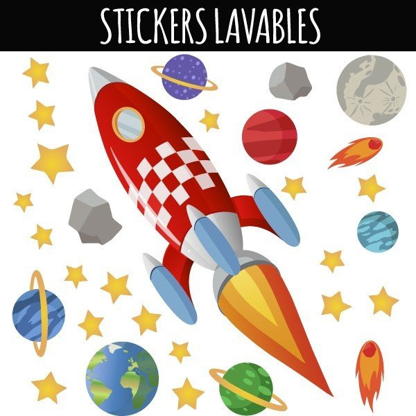 Fusée - Stickers lavables