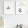 2 tableaux pour enfants. Éléphant avec des ballons. Décoration pour enfants.