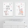 Pack de 2 quadres infantils - Animals tocant la lluna - Decoració infantil