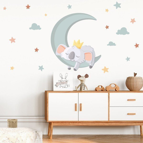Children's decorative stickers - Koala on the moon