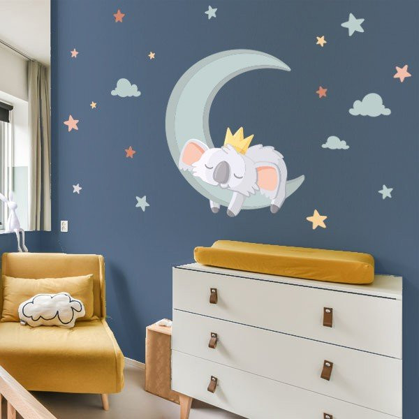Children's decorative stickers - Koala on the moon
