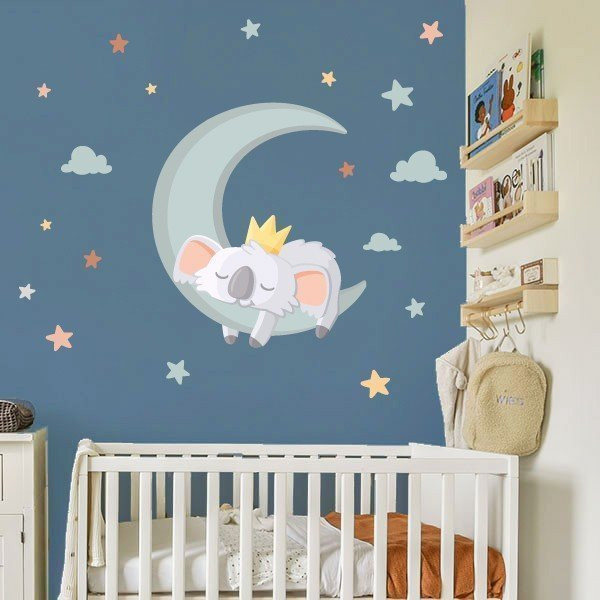 Vinilos decorativos infantiles - Koala en la luna - Ideas decorativas para bebé