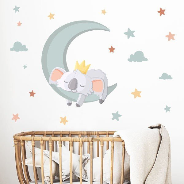 Vinilos decorativos infantiles - Koala en la luna - Ideas decorativas para bebé