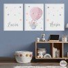 Pack de 3 peintures pour enfants - Animaux volant dans un ballon
