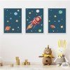Pack de 3 láminas infantiles - Cohete en el espacio - Fondo azul
