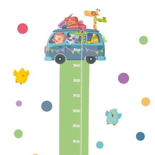 Kids meter decals - Camping van - Adhesive stickers for walls