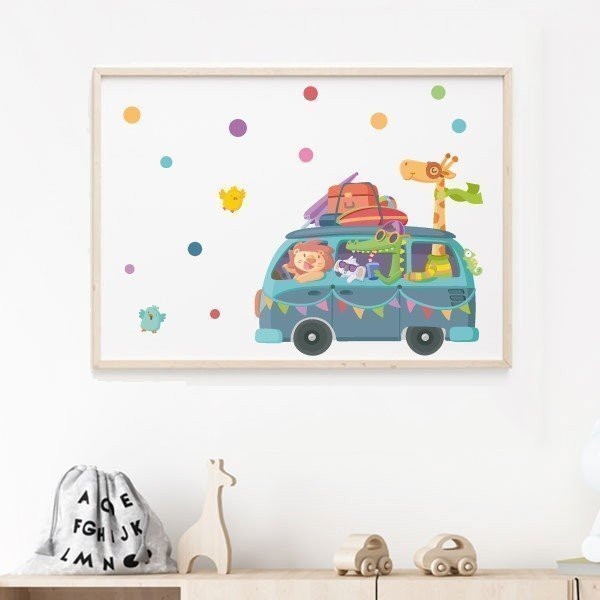 Láminas y cuadros infantiles – Furgo camping