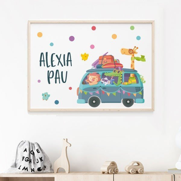 Láminas y cuadros infantiles – Furgo camping