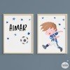 Cuadros y láminas infantiles personalizadas ¡Color a elegir! Niño jugador de fútbol