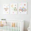 Pack de 3 Quadres infantils - koala dormint a la branca - Decoració personalitzable per a nadons