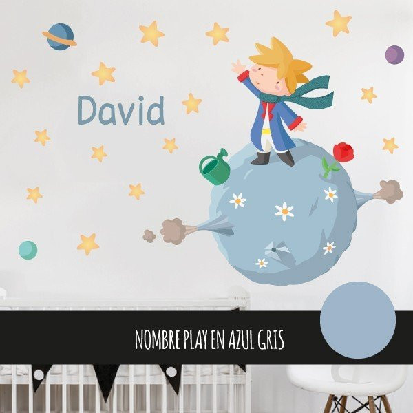 Vinilo infantil personalizado con nombre, ideal para decorar habitaciones de bebés y niños.