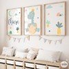 Pack de 3 affiches pour enfants - Bébé dinosaure - Décoration personnalisable pour bébé