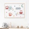 Baby Prints with Owls. Personalized Children's Decoration